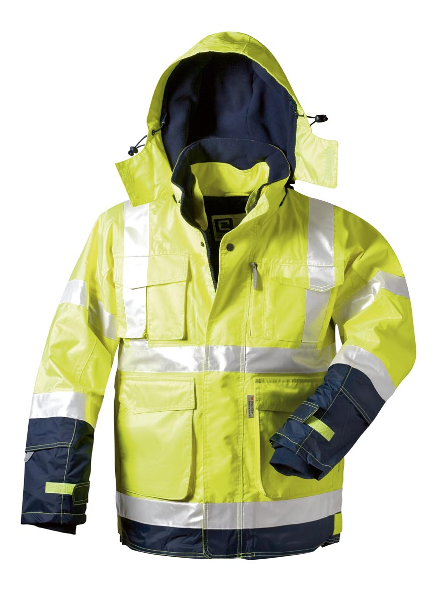 Warnschutzjacke Benjamin, 2in1, gelb-marine, Größe 3XL