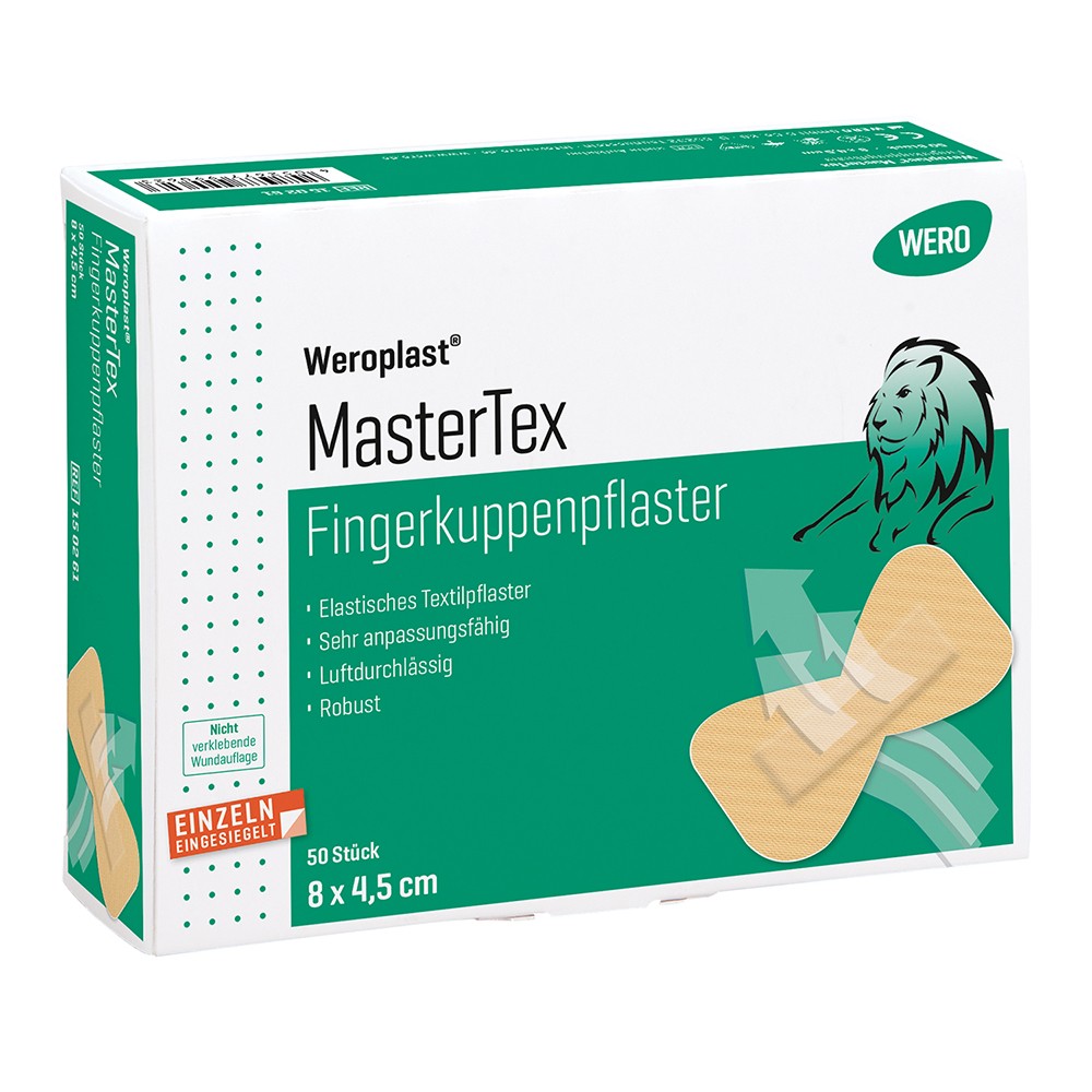 Fingerkuppenpflaster MasterTex, 8 x 4,5 cm, 50 Stück