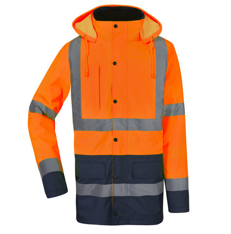 Warnschutz Parka, leuchtorange-marine, Kl. 3, Größe 4XL