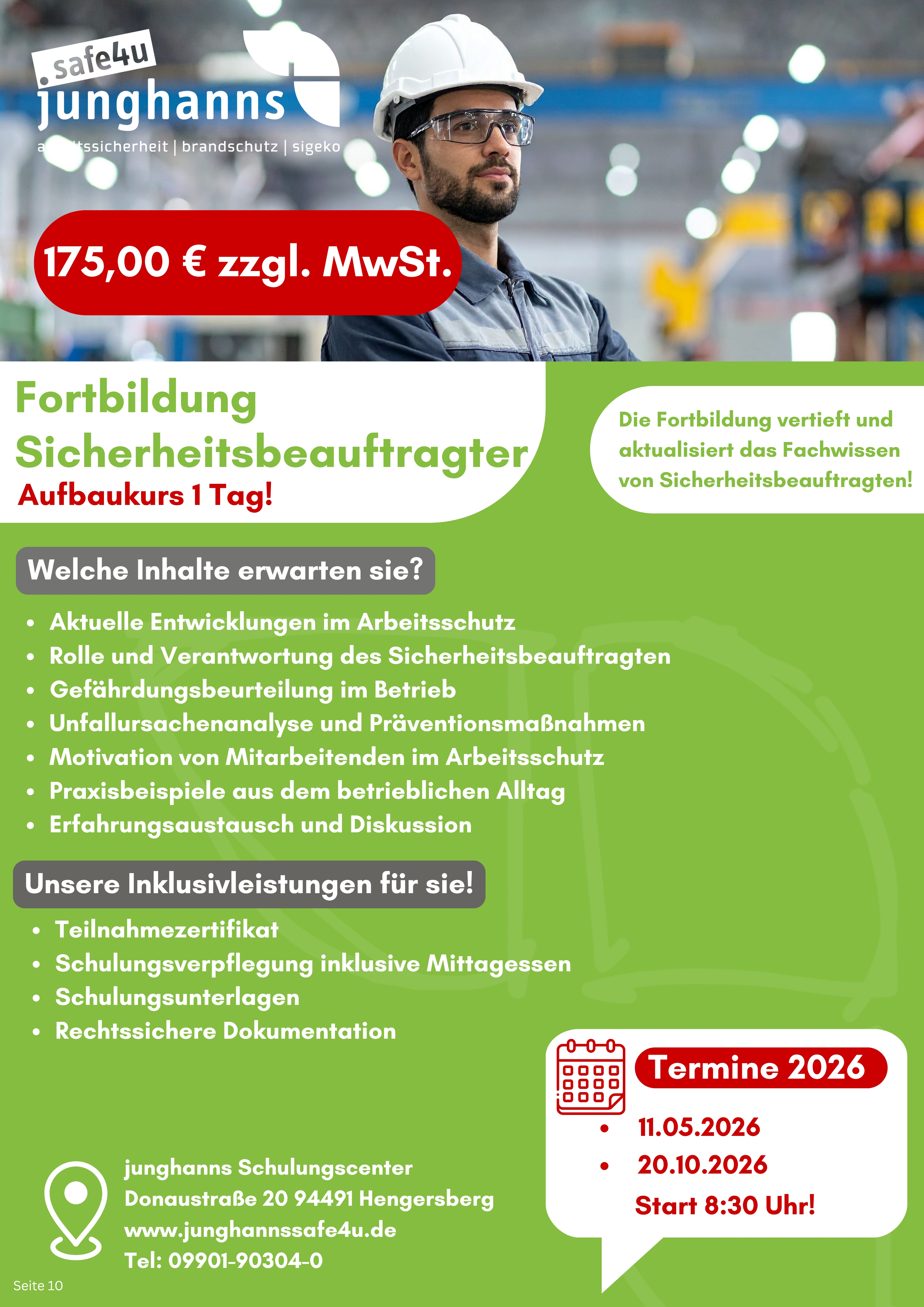 Fortbildung Sicherheitsbeauftragter (1 Tag )