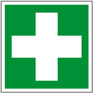 Rettungszeichen Erste-Hilfe, Folie, 5 x 5 cm
