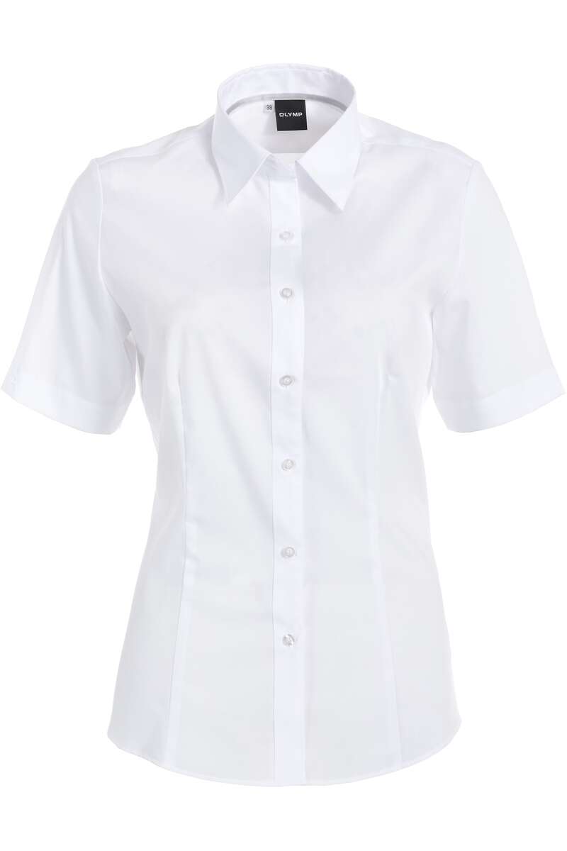 Damen Luxor Bluse, weiß, kurzarm, bestickt, Größe 38