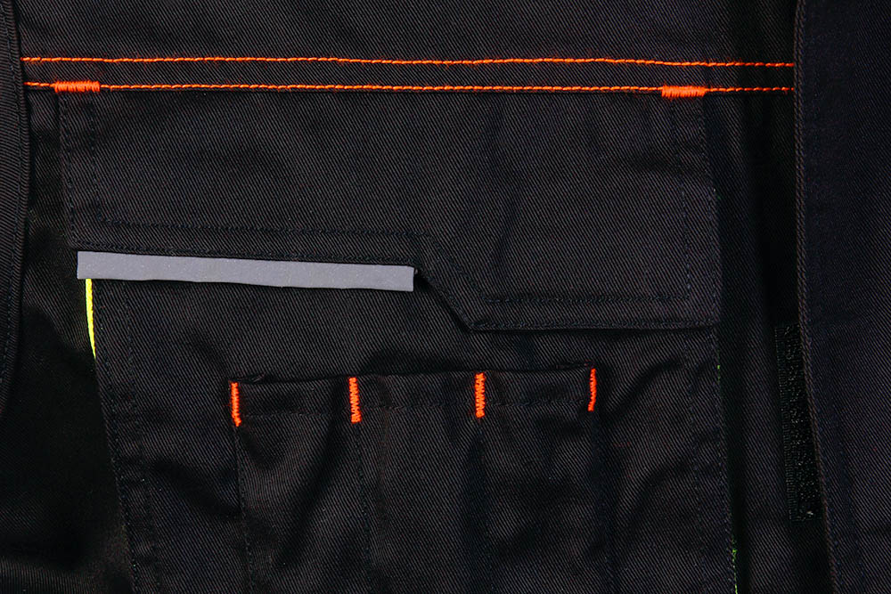 Arbeitsweste BLACK LINE, schwarz-neongelb-leuchtorange