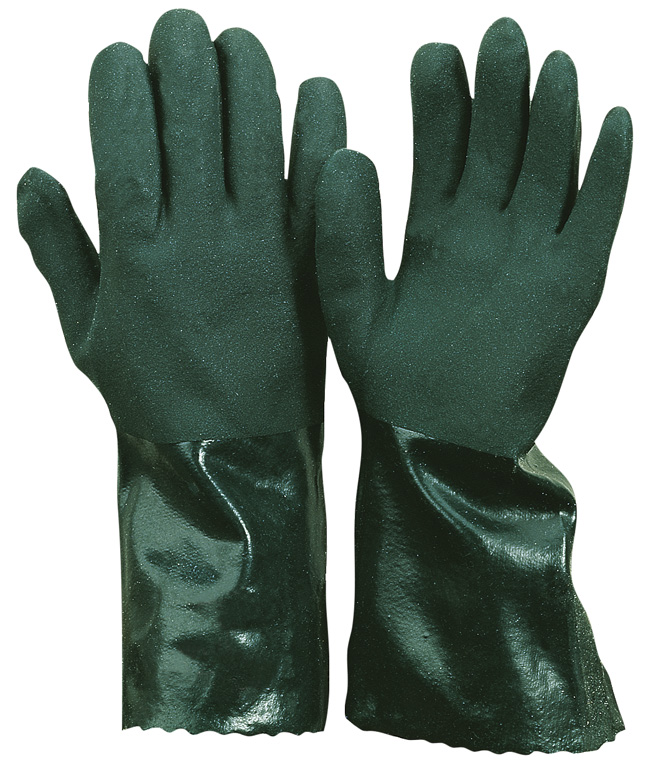 PVC-Handschuh CE CAT 3, grün, 35 cm, Größe 9
